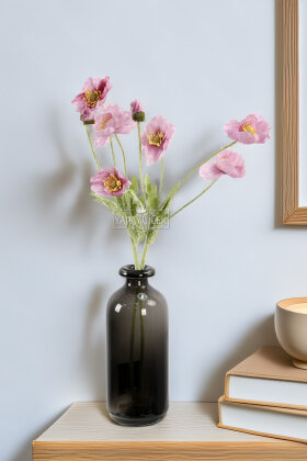 Yapay Çiçek 4lü Gelincik Dalı 60 cm Gül Kurusu - 2