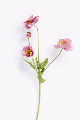 Yapay Çiçek 4lü Gelincik Dalı 60 cm Gül Kurusu - Yapay Çiçek Deposu
