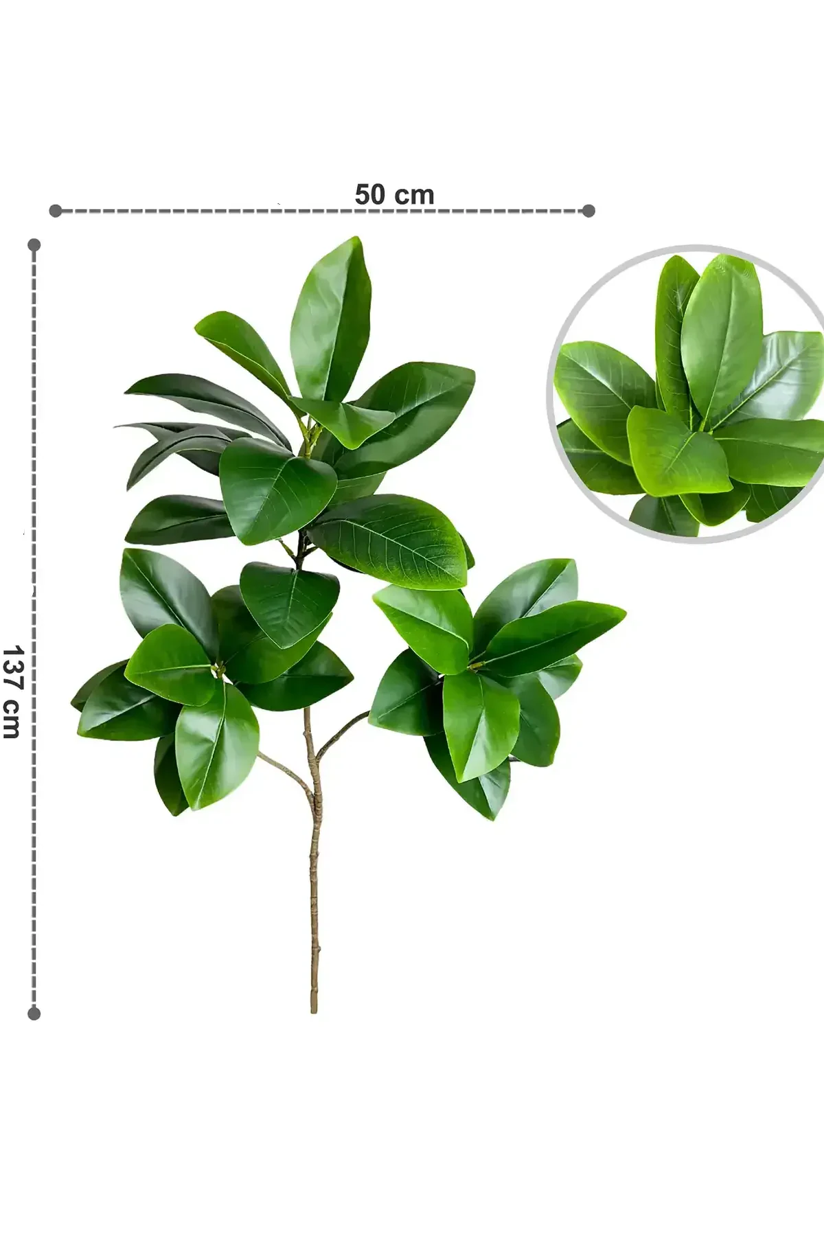Yapay Ağac Kauçuk Bitkisi 3 Dallı 135 cm (Saksısız) - 2