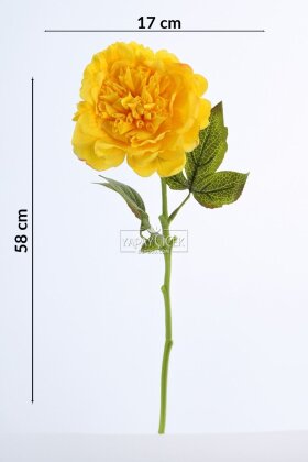 Yapay Islak Açmış Premium Şakayık Dalı 58 cm Sarı - 4