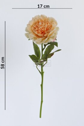 Yapay Islak Açmış Premium Şakayık Dalı 58 cm Somon - 4