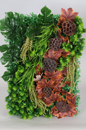Yapay Dikey Bitki Hazır Duvar Paneli 55 cm x 55 cm Model 4 - Yapay Çiçek Deposu