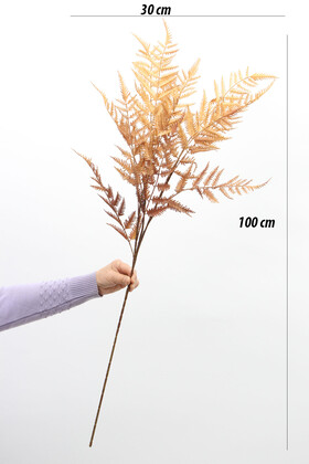 Yapay Retro Uzun Eğrelti Dalı 100 cm Kahverengi - 3
