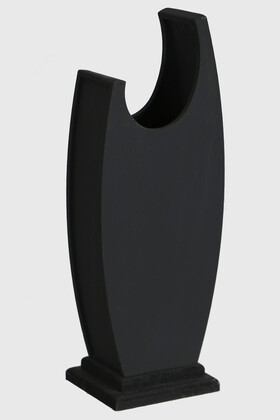 50 cm Hilal Model Ahşap Vazo Siyah - 1