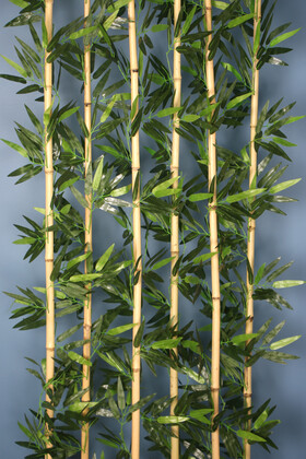 Kumaş Yapraklı 6 Çubuklu Gri Saksıda Bambu Seperatör (20x70x220cm) - 2