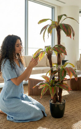Bodur Yapay Ağaç Cordyline 120 cm Model 1 - Yapay Çiçek Deposu