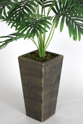 Yapay 18 Dallı Areka Ağacı 100 cm (Ahşap Siyah Gold-Saksı) - 3