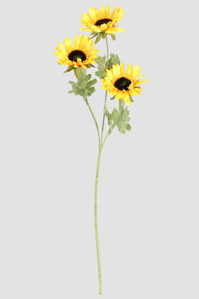 Yapay 3lü Ayçiçeği Dalı 60 cm - 3