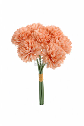 Yapay Çiçek Top Krizantem 7li Mini Kartopu Demeti 30 cm Somon - 3