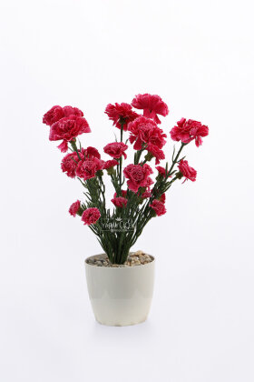 Yapay Karanfil Çiçeği Tanzimi Saksılı 37 cm Fuşya - 3