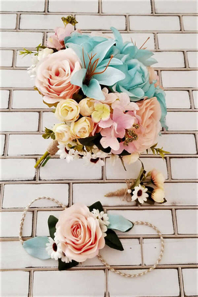 Gelin Buketi Kiones Lilyum Gül 3lü Set - 2