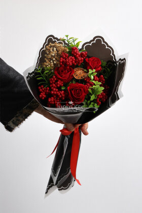 Yapay Yeni Yıl Kırmızı Düş Kokina Kokina Buketi 55 cm - 2