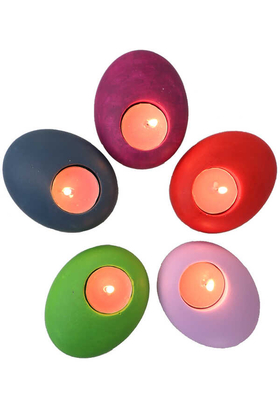 5 Adet Beton Tealight Mumluk - 1