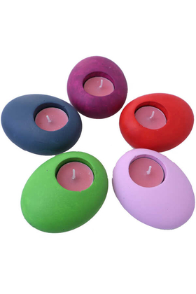 5 Adet Beton Tealight Mumluk - 4