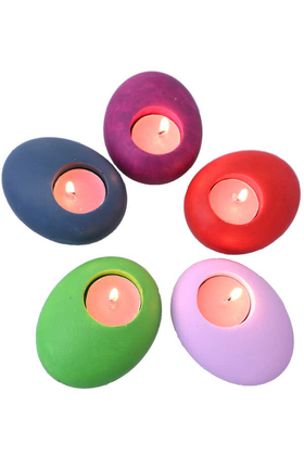 5 Adet Beton Tealight Mumluk - 6
