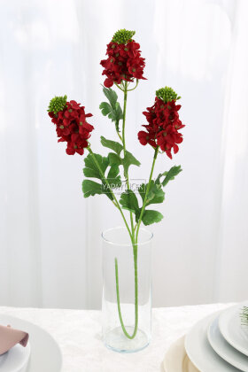 Yapay 3lü Sümbül Dalı 80 cm Kırmızı - 2