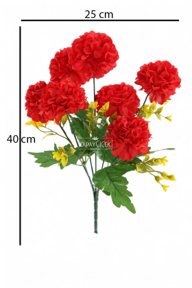 Yapay Classic Kasımpatı Demeti 40 cm Kırmızı - 3