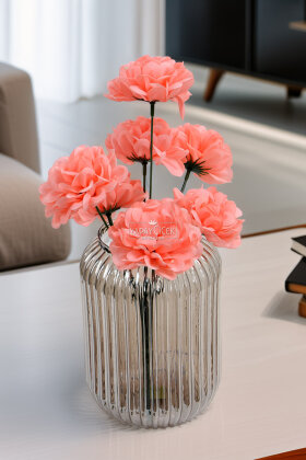 Yapay Çiçek 7 Dallı Eko Kasımpatı Demeti 30 cm Nar Çiçeği - 2