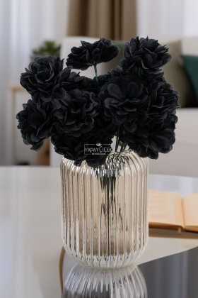 Yapay Çiçek 7 Dallı Eko Kasımpatı Demeti 30 cm Siyah - Yapay Çiçek Deposu