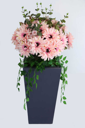 Yapay Ahşap Saksıda Lüx Gerbera Tanzimi 100 cm Somon - 1