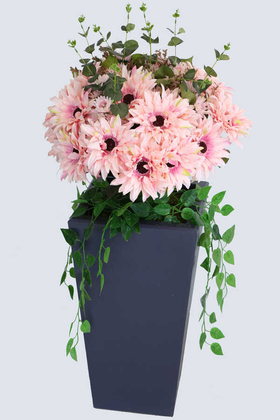 Yapay Ahşap Saksıda Lüx Gerbera Tanzimi 100 cm Somon - 2
