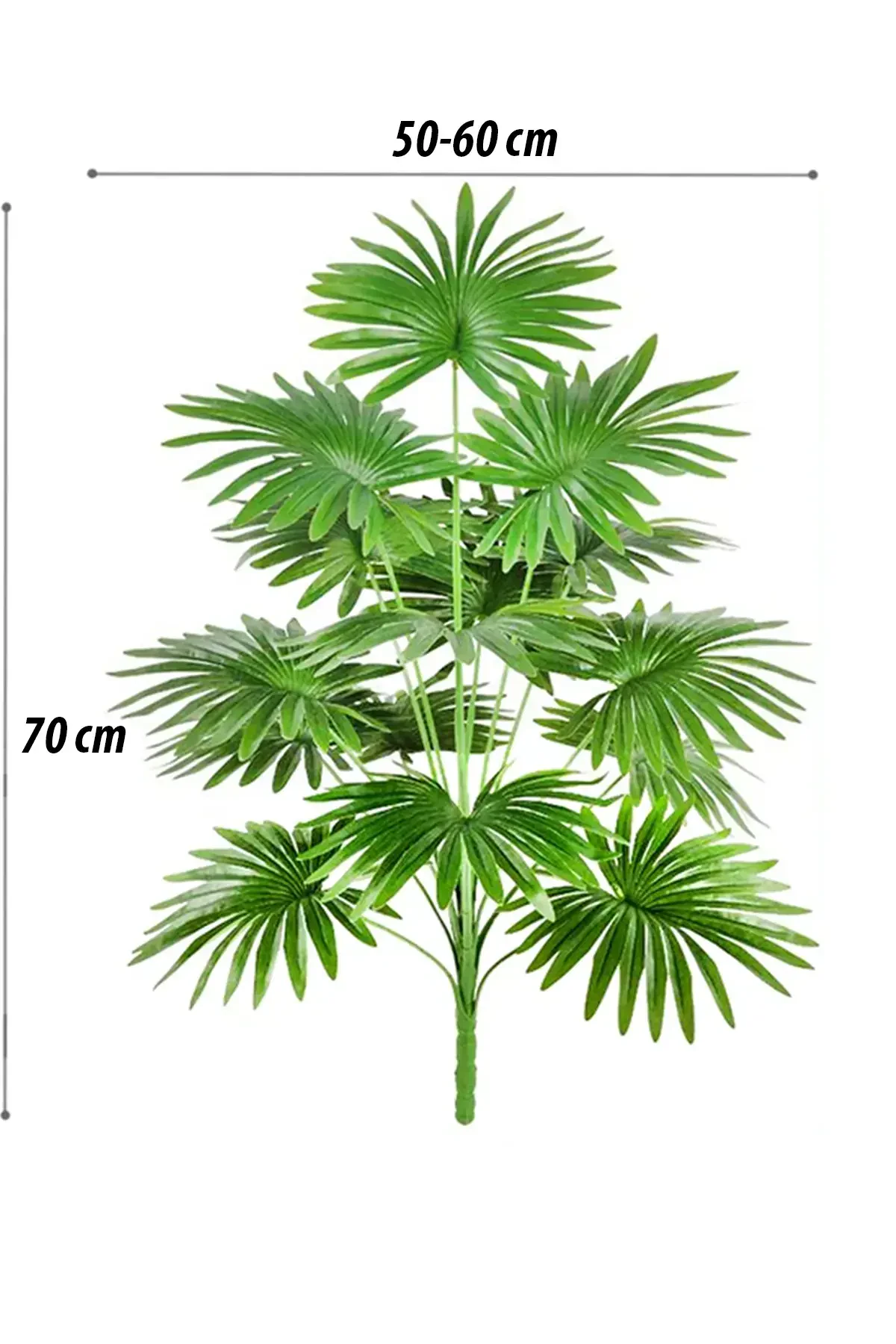 Yapay Lüx 18 Dallı Palmiye Bitkisi 70 cm Yeşil(Saksısız) - 1