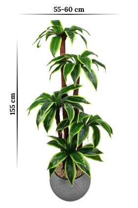 Küre Saksıda Yapay Ağaç Kyoto Çizgili Cordyline 155 cm - 4