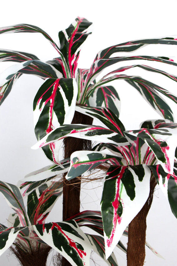 Küre Saksıda Yapay Ağaç Pembe Damarlı Cordyline 150 cm - 3