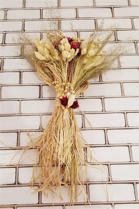 Kuru Çiçek Gelin Buketi Clara Fuşya Bej Naturel 2li Set - 3
