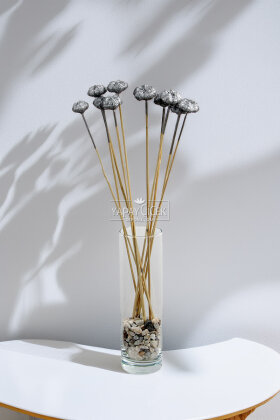 10lu Paras Ped Bleach on Stem 45 cm Gümüş - Yapay Çiçek Deposu