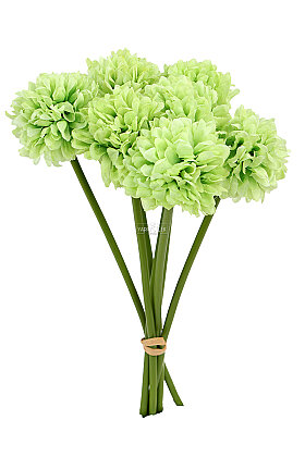 Yapay Çiçek Top Krizantem 7li Mini Kartopu Demeti 30 cm Yeşil - 3