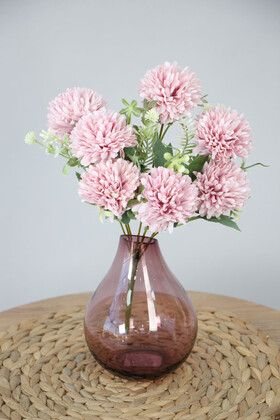 Yapay Çiçek 7 Dallı Garnitürlü Hindiba Demeti 35 cm Lila - 3