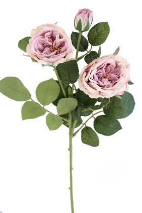 Yapay 3lü Lüx Vip Roses Dalı 60 cm Lila - Yapay Çiçek Deposu