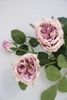 Yapay 3lü Lüx Vip Roses Dalı 60 cm Lila - 2