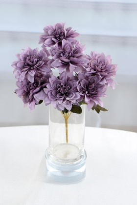 Yapay Çiçek 7li Dahlia Demeti 33 cm Pastel Lila - 2