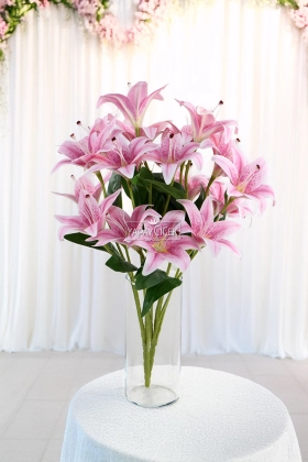 Yapay Çiçek 9lu Islak Lilyum Demeti 55 cm Lila - Yapay Çiçek Deposu