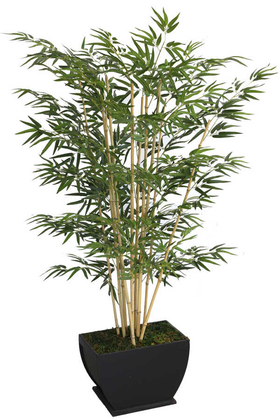 Lüx Saksıda Yapay Bambu Ağacı 160 cm 10 Gövdeli (1.Sınıf Kumaş Yapraklı) - 1