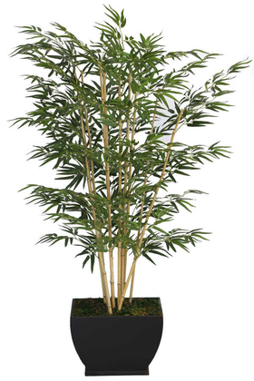 Lüx Saksıda Yapay Bambu Ağacı 160 cm 10 Gövdeli (1.Sınıf Kumaş Yapraklı) - 2