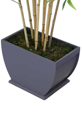 Lüx Saksıda Yapay Bambu Ağacı 160 cm 10 Gövdeli (Islak Kırçıllı Yaprak) - 3