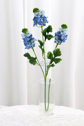 Yapay 3lü Sümbül Dalı 80 cm Mavi - 2