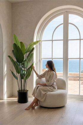 Fiber Saksıda Yapay 15 Yapraklı Starliçe Ağacı 180 cm - 2