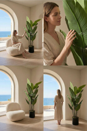 Fiber Saksıda Yapay 15 Yapraklı Starliçe Ağacı 180 cm - 3