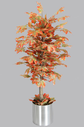 Metal Saksıda Bodur Yapay Ağaç Hazan Çınar 130 cm - 1