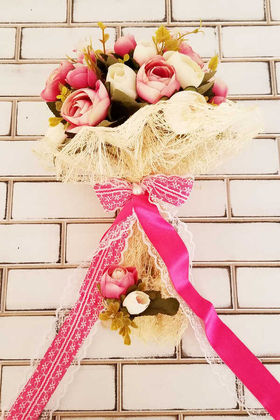 Mikolas Gelin Buketi Pastel Şakayıklar Pembe 2li Set - 3
