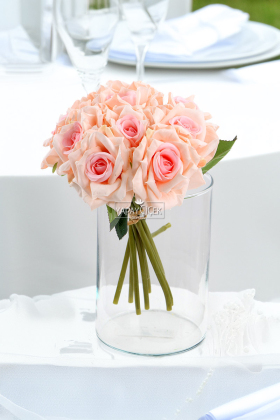 10lu Lüx Gul Demeti 25 cm Pudra Pembe - 2