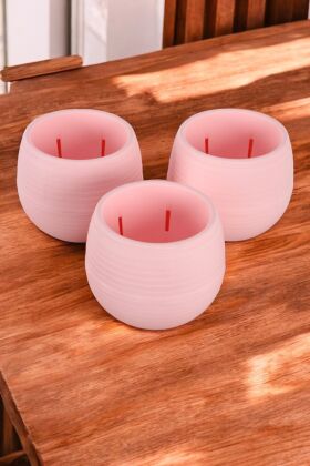Mini Kaktüs Sukulent Saksısı 3lü Set Pembe Elvan Model 12.5 Cm 1.3 Litre - Yapay Çiçek Deposu