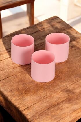 Mini Kaktüs Sukulent Saksısı 3lü Set Pembe Trend Model 6 Cm - Yapay Çiçek Deposu