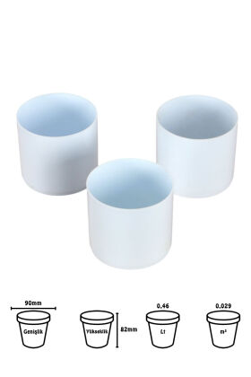 Mini Kaktüs Sukulent Saksısı 3lü Set Soft Mavi Trend Model 8 Cm - 2