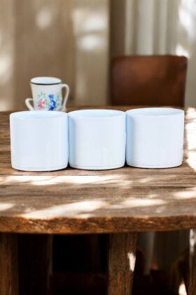 Mini Kaktüs Sukulent Saksısı 3lü Set Soft Mavi Trend Model 8 Cm - 4