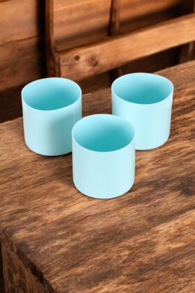 Mini Kaktüs Sukulent Saksısı 3lü Set Turkuaz Trend Model 10 Cm - Yapay Çiçek Deposu